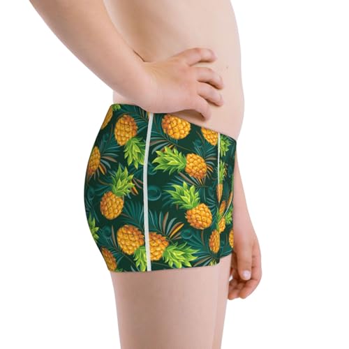 Boys' Cotton Boxer Brief Soft Underwear-Pineapples With Palm Leaves2