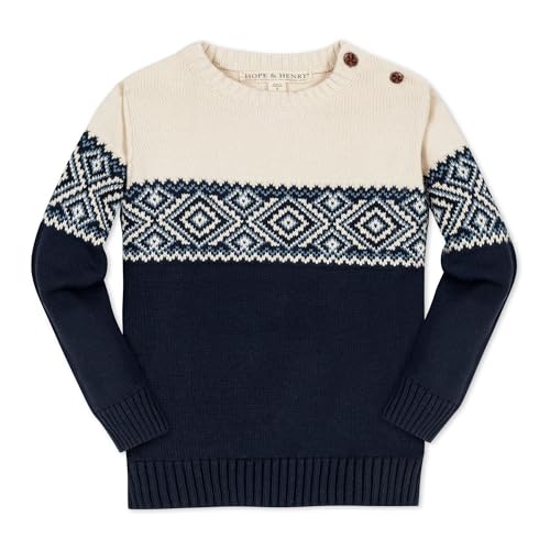 Image of Hope & Henry Boys' Long Sleeve Crew Neck Pullover Sweater