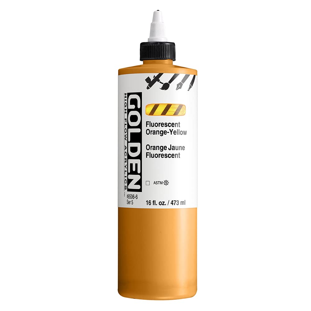 Aérographe et glisse parfaite avec GOLDEN High Flow Orange-Jaune Fluorescent