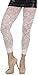 ToBeInStyle Women's Single Floral Lace Nylon Blend Leggings with Lace Trim Bottom - White - One Size Fits Most
