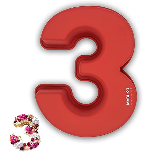 Moule Gateau Chiffre 3, Number Cake Moule, Grands Moules à Gâteau 3D en Silicone, Moule à Gâteau en Forme de Chiffre Pour Anniversaire et Anniversaire de...