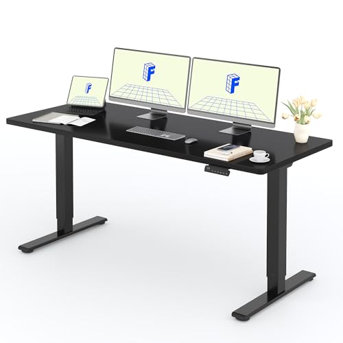 FLEXISPOT 2 Motor Escritorio Elevable Eléctrico 180x80 con Una Tabla de Mesa Completa, Mesa de Elevable con Panel de Memoria, Escritorio Eléctrico Regulable en Altura, 100KG de Carga, Negro+Negro