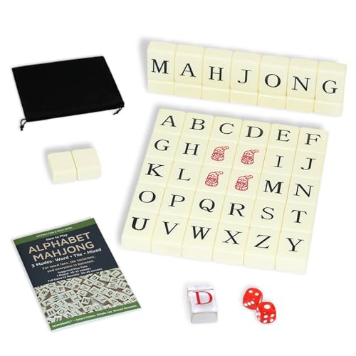 Juego de Mahjong Alfabético con 108 Fichas para Adultos