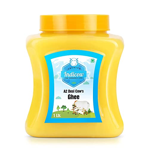 Indicow Shudh Desi Buffalo Bilona Ghee 1LTR Grass fed Murrah Buffalo *Startup India