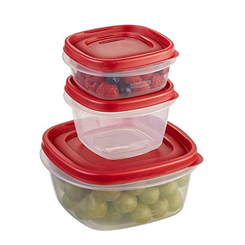 Rubbermaid Easy Find Lids 34-Piece Food Storage Container Set, Red