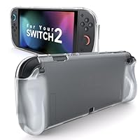 JSAUX Protective Case Designed for Nintendo Switch 2 2025, Portable Clear Cover Compatible for Switch 2 Case and JoyCon Controller, Accessories with Shock-Absorption and Slim Skin Shell-Clear