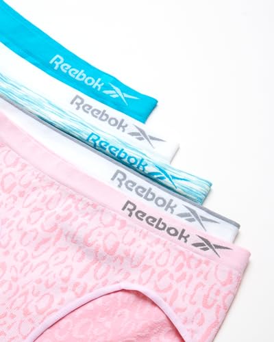 Reebok Girls Underwear - 5 Pack Breathable Stretch Performance Seamless Hipster Underwear for Girls (Sizes: 6-16)2