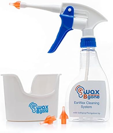 WaxBgone Ear Wax Removal Kit with SoftSpray Ear Irrigation Tips for Safe and Effective Earwax Removal - Ear Cleaning Essentials Kit for Adults and Kids