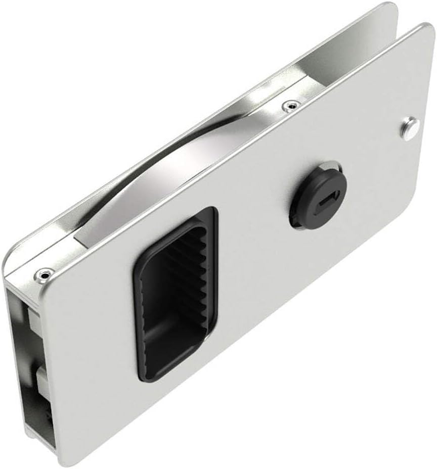 Southco MF-01-110-60 Flush Entry Door Latch, Key Locking, Standard Design, Fits 12.7 (.50 in) Door Thickness, Aluminum, Natural
