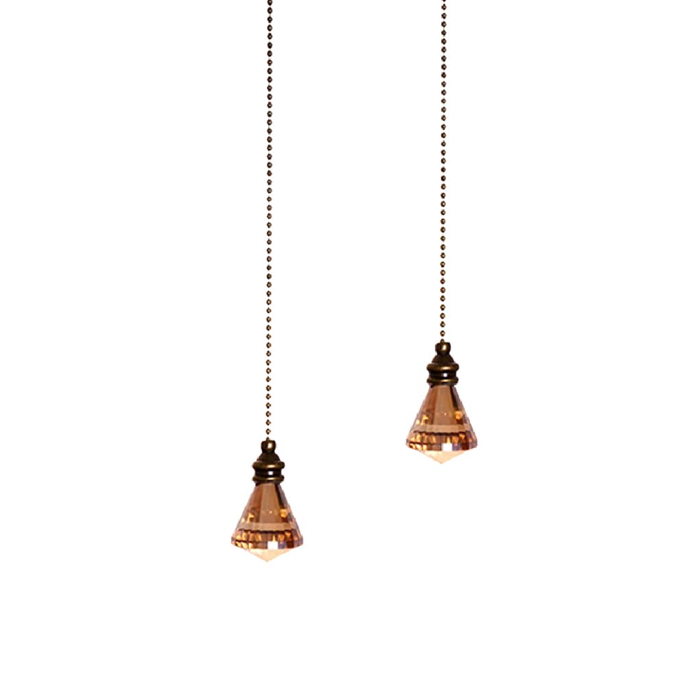 2 Pcs Light Pull Chain, 50cm Crystal Pull Chain Extension