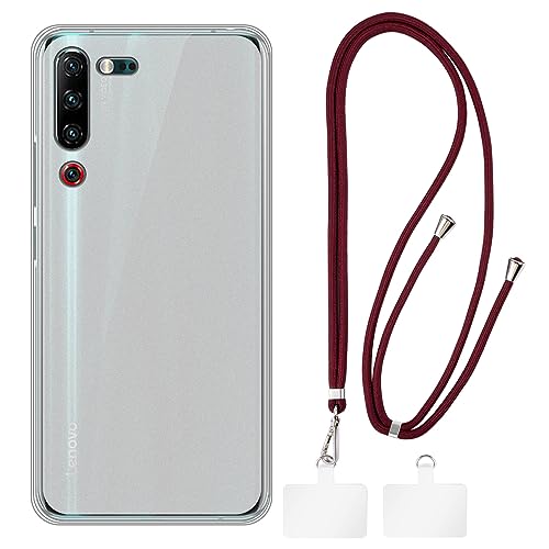 Shantime Lenovo Z6 Pro Funda + Cordones universales para teléfono móvil, Cuello/cruceta [Antideslizante] Funda Protectora de Silicona Suave TPU para Lenovo Z6 Pro 5G (6.39”)