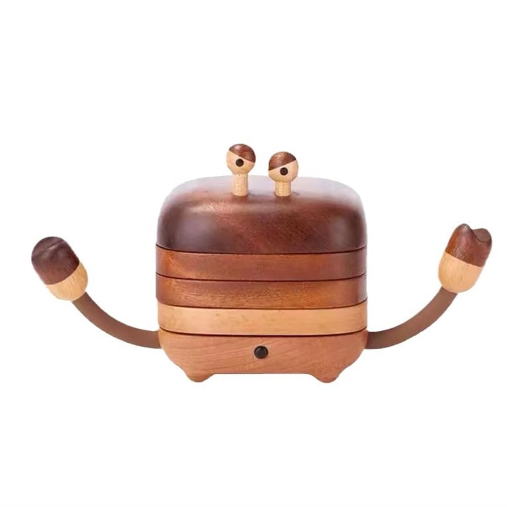 UDSKNV[KSL Wooden Crab Anti-Scalding Insulation Magnetic Coaster Solid Wood Tea Ceremony Tea Saucer Restaurant Coaster Cute