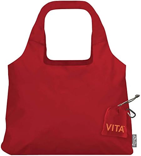 Miniatura 6 de ChicoBag Vita - Bolsa de mano reutilizable con clip de mosquetón, bolsas de compras compactas y reutilizables, ecológicas, color rojo, verde, azul