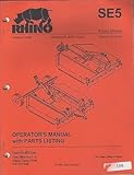 1998 RHINO SE5 ROTARY MOWER P/N 00770799 OPERATOR'S with PARTS MANUAL (539)
