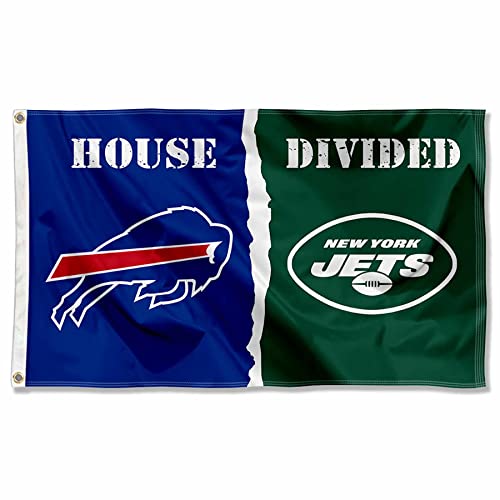 Bills and Jets House Divided Flag Rivalry Banner