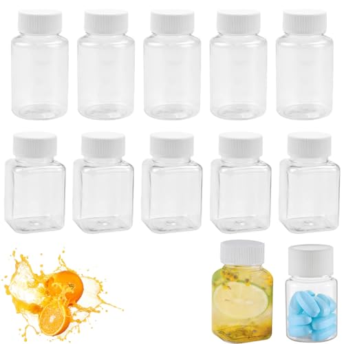 CFSVVD 10 botellas de zumo para rellenar, reutilizables, vasos de jengibre con tapa para guardar leche, zumos y agua