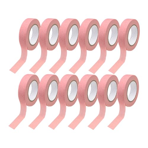 12 Rolls Colored Masking Tape 0.6in x 15yd, Pink for Painting Crafts Labels