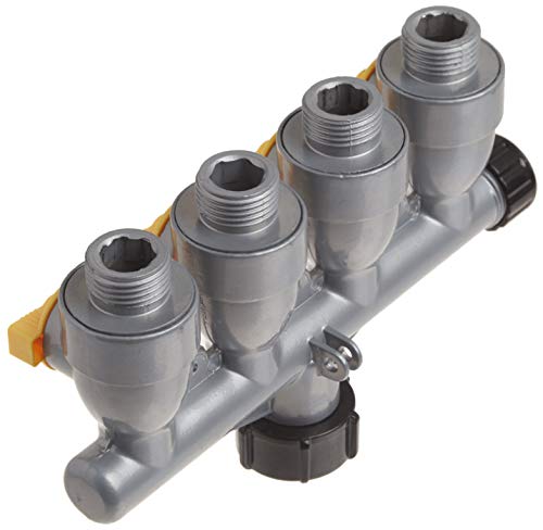 Melnor 347-6 Hiflo 4-Way Hose Valve-2.3"-Silver, Black, Yellow #TOP3