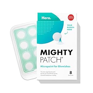 Mighty Patch Micropoint for Blemishes from Hero Cosmetics – Hydrocolloid Acne Spot Treatment Patch for Early Stage Zits and Hidden Pimples, 395 Proprietary Micropoints (8 Patches)