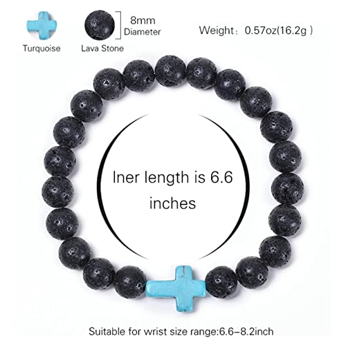 Bracelet en pierre d'agate de 8 mm WXKAGF avec couronne, le cadeau idéal pour homme - 5