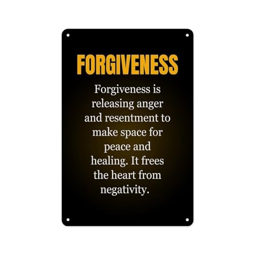 Metal Sign 12 X 8 Inch - Forgiveness Definition Motivation Art Poster Suitable For Home Living Room Bedroom Office Decor30*20cm