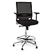 hjh OFFICE 657550 Silla de Trabajo ergonómica Top Work 77 Tela Negro, Taburete Giratorio para Tareas, Respaldo en Malla Transpirable, Tapones fijos
