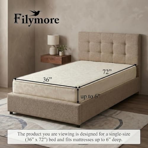 Image of Filymore Green Dino Elastic Fitted 3-Piece Kids Bedding Set - Single Bed Comforter with Matching Fitted Single Bedsheet & Pillow Cover - Soft Design for Children's Room(Peach and White)(90X60) inch