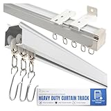 Vorhangschiene aus Aluminiumlegierung in Handelsqualität, 3–13 Fuß, rostbeständig, verschleißfest, luxuriöses Design, Installation in mehreren Szenen, einschließlich Zubehör(4 Meter)