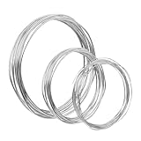 TAIANJI 3 rollos de alambre de aluminio para manualidades, 1 mm, 2 mm, 3 mm, alambre de metal, 5 metros de joyería, alambre flexible para esculpir alambre para hacer modelos, alambre plateado,