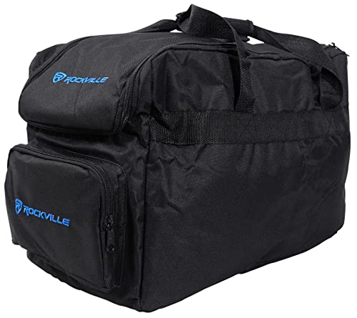 Image of Rockville RLB30 Bag for 4 Slim Par Chauvet /ADJ Lights+Controller+Accessories | Accessories Pockets, 10mm Foam Padding, Removable Dividers, 7 Compartments, Rubber Feet, Lightweight 2 lbs
