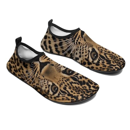 Water Shoes for Women Men Cute Leopard Water Sports Shoes Slip-on Breathable Lightweight Athletic Aqua Sock4