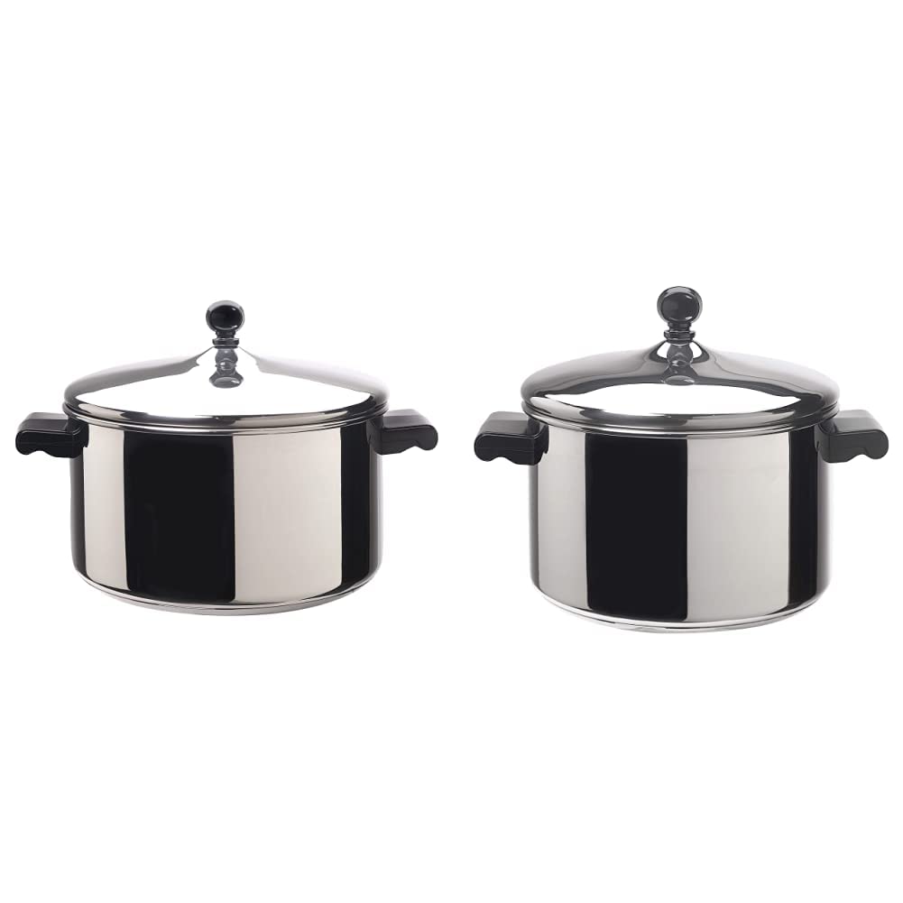 FarberwareClassic 6-Quart Stainless Steel Stockpot with Lid, 4-Quart Saucepot - Silver