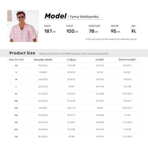 Hawaiian Shirt for Men Short Sleeve Shirts Button Down Shirt Summer Vacation Tops Loose Beach Outfits with Pocket4