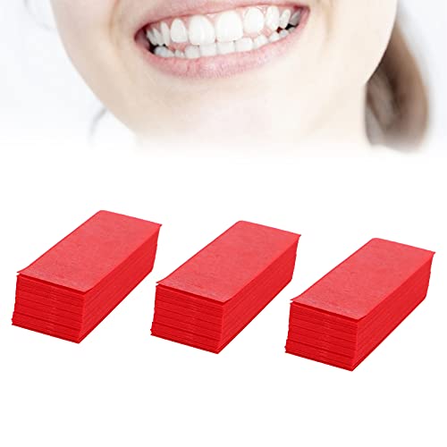 Tomotato 300 Blatt Occlusionspapier Dental, Biss-Artikulationspapier mit Kunststoffspender, Doppelseitige Okklusionsfolie Zahn, für Okklusale und Interproximale Anpassungen(rot)