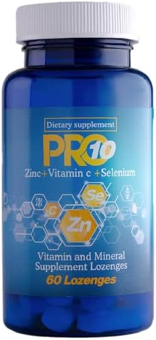 Ecogreen Pro 10 Zinc Vitamin C Selenium Lozenges: Vitamin Mineral Dietary Health Supplement, Antioxidant Chewables Strengthen Immune System, 60 Count