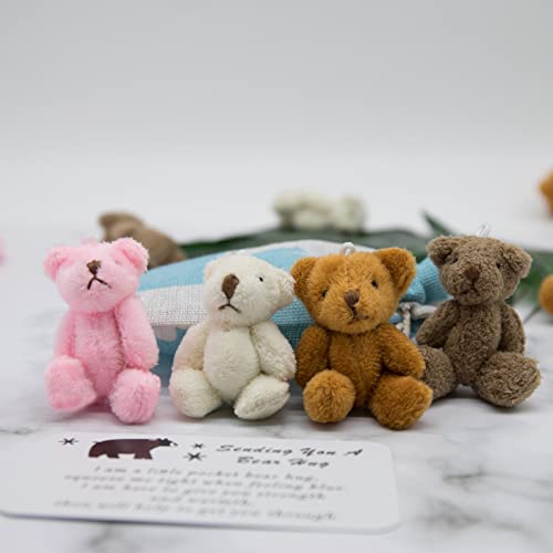 Aedlay A Little Pocket Bear Hug, Tiny Teddy Bear Pocket Hug Token With Greeting Card, Mini Graduation Bear, Cute Anxiety Stuffed Animals (4Pcs) #TOP5