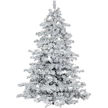 Vickerman 12 x 92" Flocked Alaskan Artificial Pre-Lit Christmas Tree with 126 Warm White G50 and 1800 Warm White LED Mini Lights