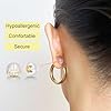 DELECOE 12 PCS White Gold Soft Silicone Earring Backs for Studs,Hypoallergenic Earring Backs Replacements for Studs Earring Hoops Fish Hook Gold Color #2
