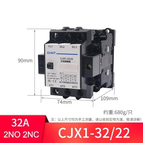 Contacteur CA CJX1-3222 bobine 220V circuit de commande triphasé 32A