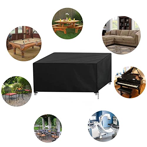 Housse de table extérieure imperméable bâche protection jardin noire 183cm - 3