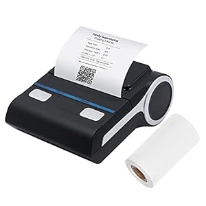 Lwieui Ontvangstprinter Draadloze BT thermische bonprinter compatibel met Android/iOS/Windows-systeem ESC/POS-afdrukopdracht voor supermarkten Coffee Shop (kleur: zwart, maat: één maat)