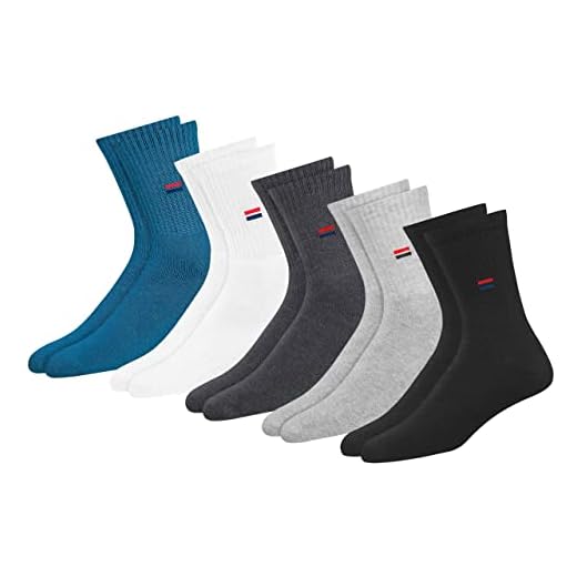 NAVYSPORT Chaussettes Homme 38-42 Sport Hautes Homme Femme - Lot de 5 Paires Socquettes Classiques Unisex Crew Coton Coussin Confort (EU 38 42, Multicolore)