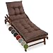 sunnypillow Liegenauflage 200 x 60 - Auflage für Gartenliege extra dick 13cm - Outdoor, wasserdicht, UV Lichtecht - Polster für Sonnenliege - Polsterauflagen für Liegestuhl - Kissen Braun