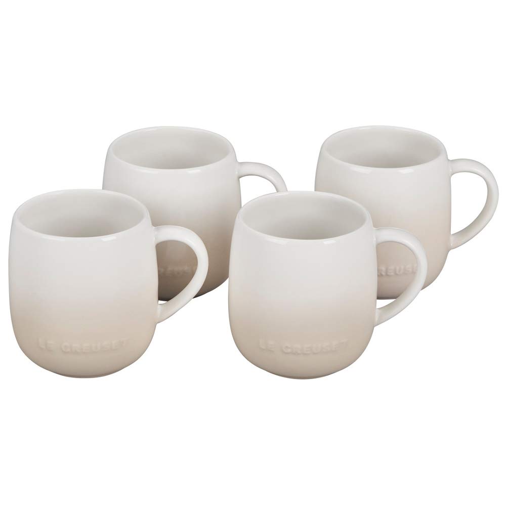 Le Creuset Stoneware Set of 4 Heritage Mugs, 13 oz. each, Meringue