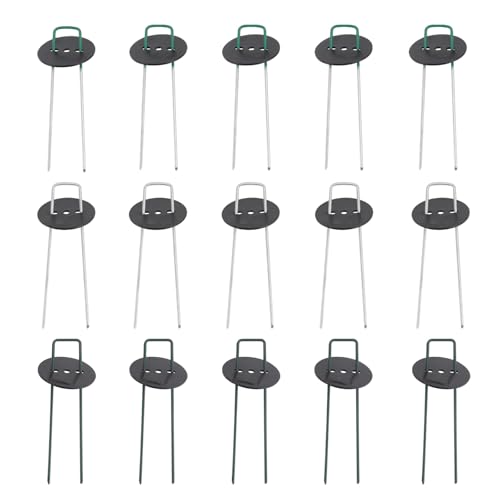 PACKOVE Clavijas en Forma de U para Césped Artificial y Jardinería, Estacas de Metal de 3 Mm, Set de 30 Piezas Colores Plata, Verde y Semiverde, para Fijar Mallas, Césped y Telas