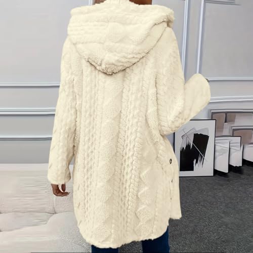 Sherpa Hoodie Women Fuzzy Fleece Jackets Faux Shearling Outerwear Sweater Winter Coat Plush Soft Open Front Cardigan3