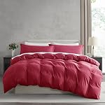 Hearth & Harbor Twin Duvet Cover Set - Twin/Twin XL Soft Prewashed Burgundy Red Duvet Cover, 2 Piece Set with Zipper Closure, 1 Duvet Cover 68x90 inches and 1 Pillow Sham | 2 Piece Soft Prewashed Bedding Set, Zipper Closure, Includes 1 Duvet Cover 68