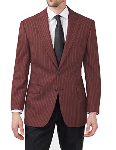 Mens Slim Fit Stripe Jacket Casual Suit Blazer Sport Coat Two-Button Lightweight Daily Pinstripes Jackets for Men
