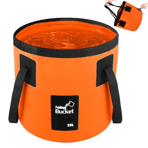5 Gallon Bucket for Cleaning Collapsible Mop Bucket Wash Basin Foldable Car Wash Buckets for Fishing Shower Travel Portable Water Storage Containers for Household RV Essentials and Beach Supplies