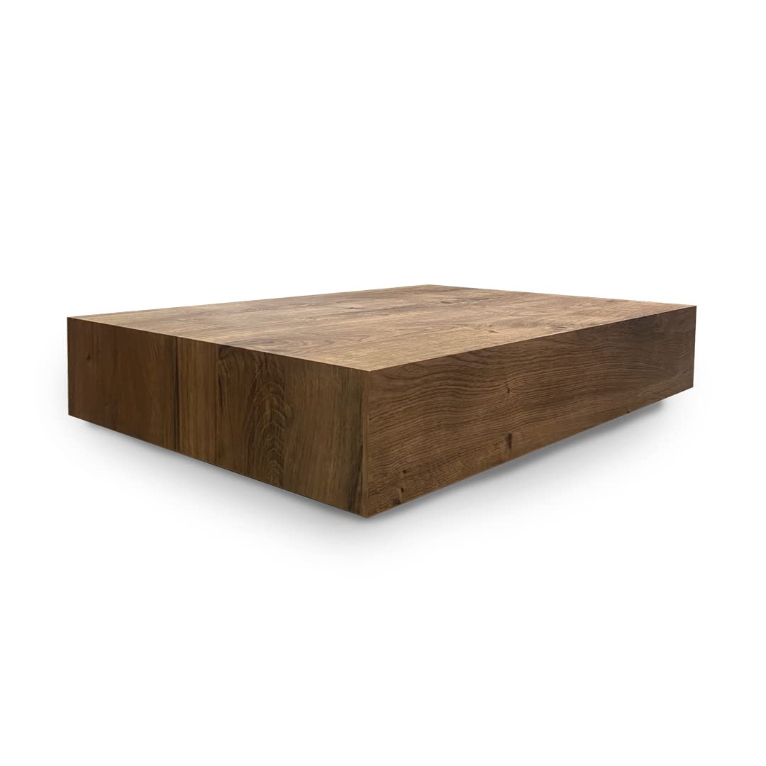 Klaar Design Tavolino Ret, tavolino da salotto, tavolino basso, tavolino da divano cm.90x60x h.18 (Rovere Rustico)